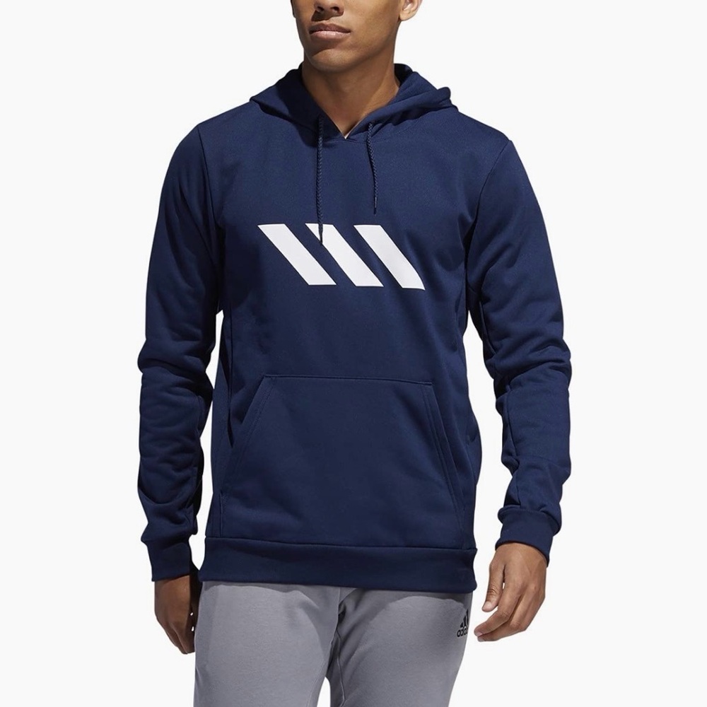 New Adidas Mens Sport Basketball Pro Hoodie  Sweatshirt Navy XXL